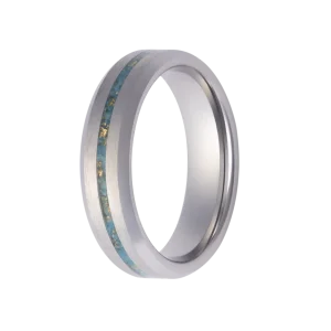 Tungsten and Crushed Turquoise Ring