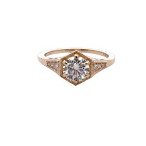 Lab Grown Vintage Motif Engagement Ring